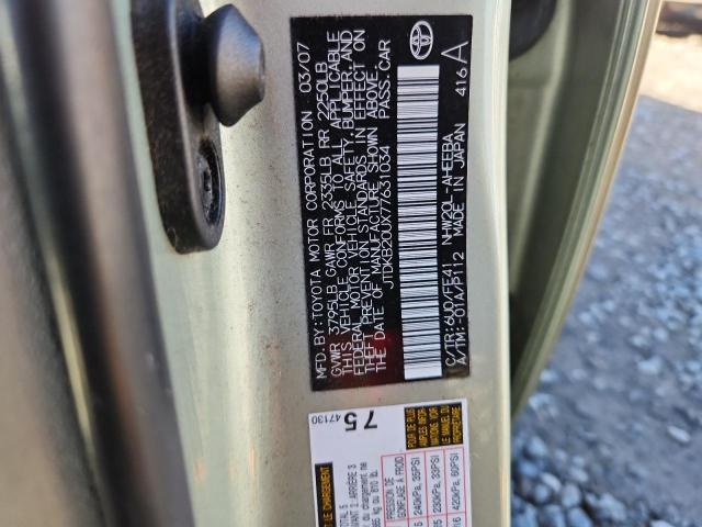 JTDKB20UX77631034 - 2007 TOYOTA PRIUS Yaşıl foto 12