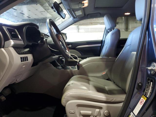 5TDJKRFH7GS243635 - 2016 TOYOTA HIGHLANDER XLE أزرق صورة 7