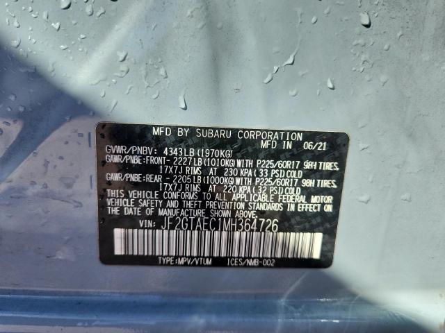 JF2GTAEC1MH364726 - 2021 SUBARU CROSSTREK PREMIUM Niebieski zdjęcie 13