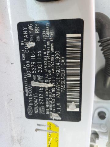 KMHGN4JE4GU141900 - 2016 HYUNDAI GENESIS 3.8L WHITE photo 12