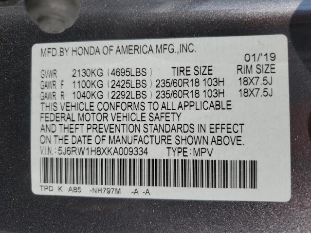 5J6RW1H8XKA009334 - 2019 HONDA CR-V EXL Boz foto 14