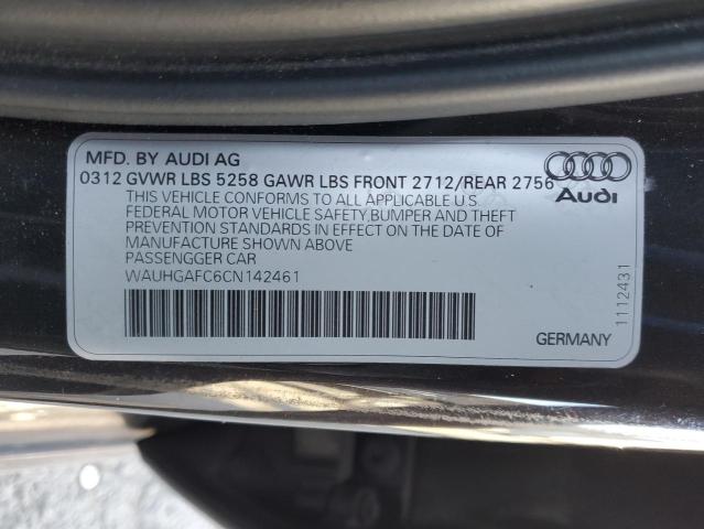 WAUHGAFC6CN142461 - 2012 AUDI A6 PRESTIGE 黑色 照片 10