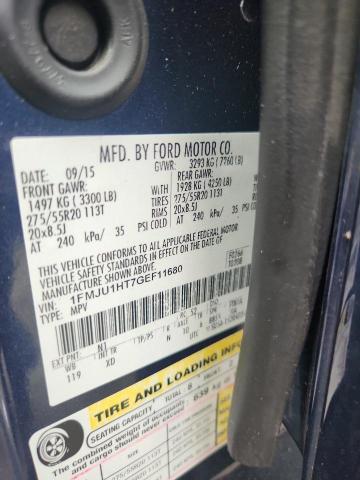 1FMJU1HT7GEF11680 - 2016 FORD EXPEDITION XLT BLUE photo 13