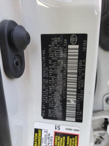 4T1C11AK0LU368218 - 2020 TOYOTA CAMRY LE WHITE photo 13