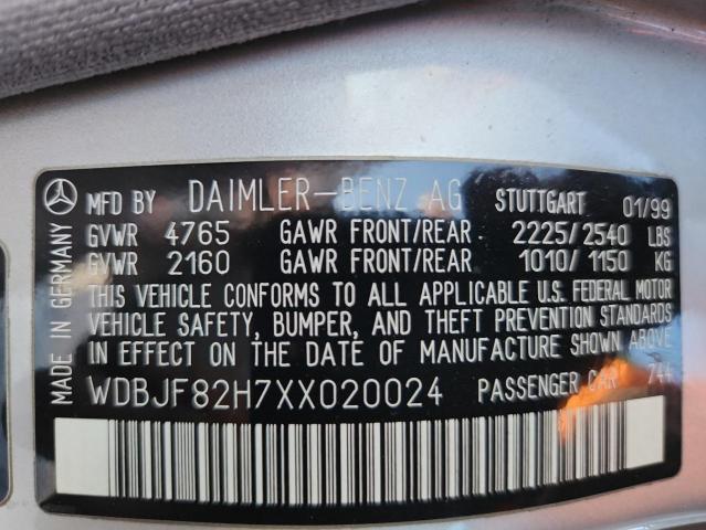 WDBJF82H7XX020024 - 1999 MERCEDES-BENZ E 320 4MATIC SILVER photo 13