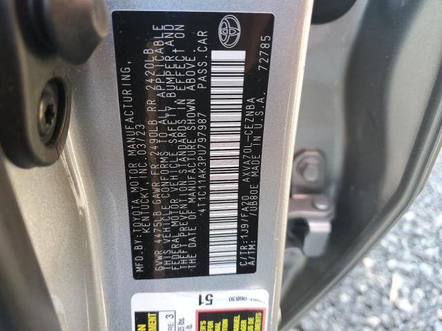 4T1C11AK3PU797987 - 2023 TOYOTA CAMRY LE 银色 照片 12