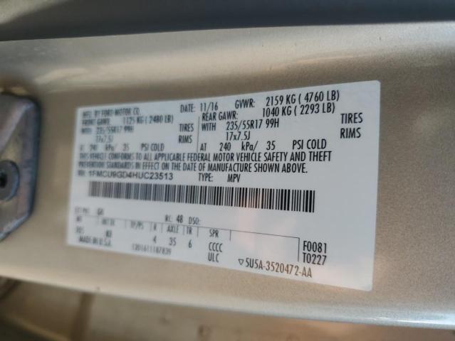 1FMCU9GD4HUC23513 - 2017 FORD ESCAPE SE ბეჟი ფოტო 13