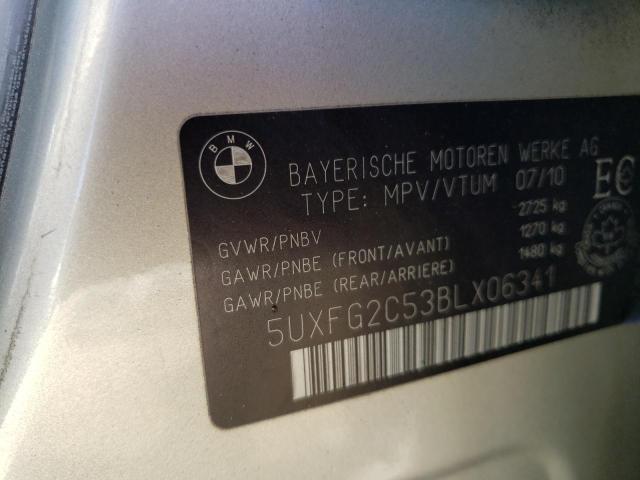 5UXFG2C53BLX06341 - 2011 BMW X6 XDRIVE35I SILVER photo 14