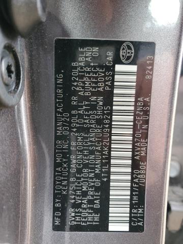 4T1L11AK2LU948215 - 2020 TOYOTA CAMRY LE CHARCOAL photo 13