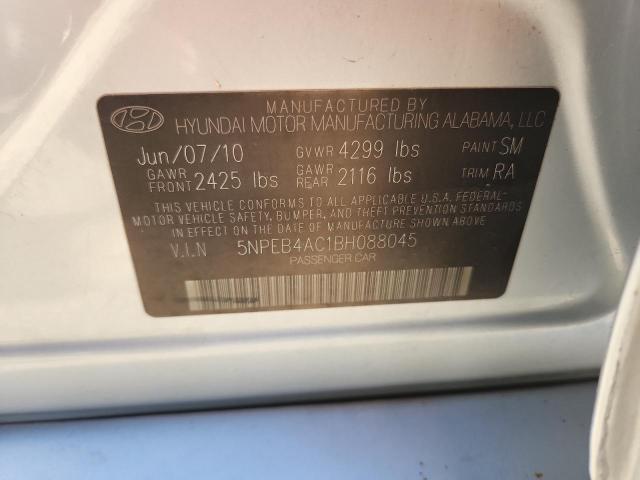 5NPEB4AC1BH088045 - 2011 HYUNDAI SONATA GLS 银色 照片 12