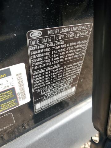 SALWG2WF3EA367935 - 2014 LAND ROVER RANGE ROVE SE BLACK photo 12