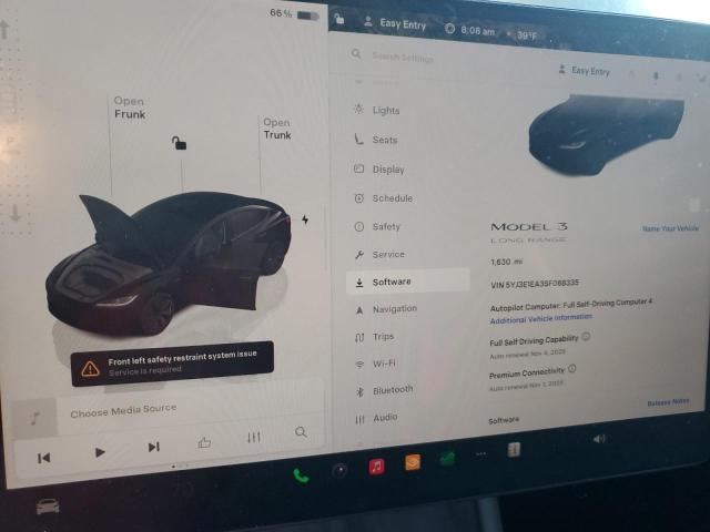 5YJ3E1EA3SF068335 - 2025 TESLA MODEL 3 BLACK photo 9