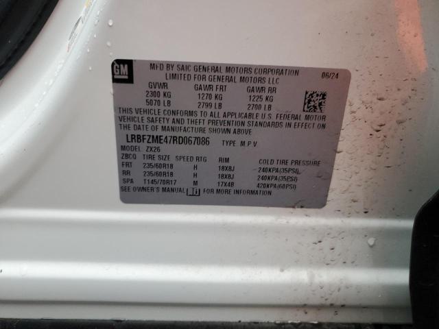 LRBFZME47RD067086 - 2024 BUICK ENVISION PREFERRED თეთრი ფოტო 12