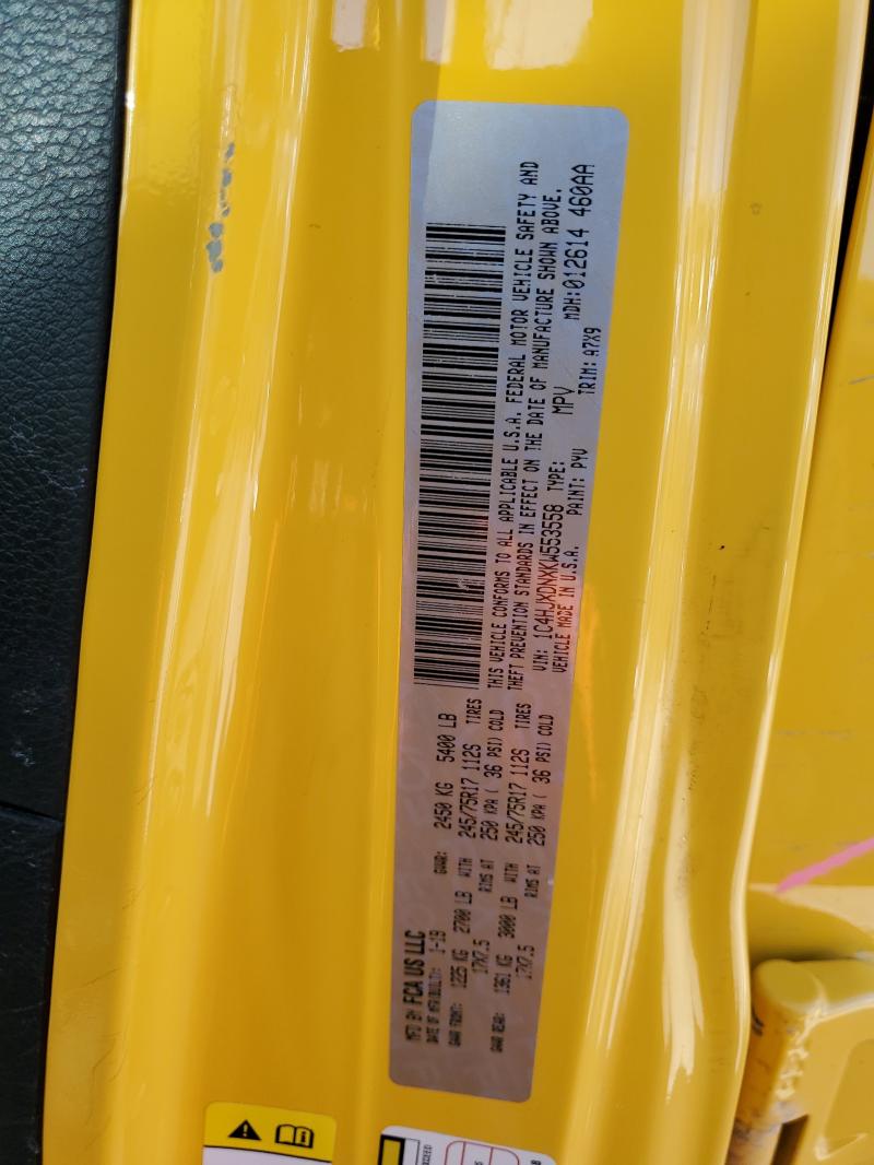 1C4HJXDNXKW553558 - 2019 JEEP WRANGLER U SPORT 金色 照片 12