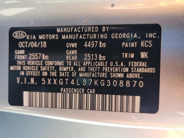 5XXGT4L37KG308870 - 2019 KIA OPTIMA LX فضي صورة 12