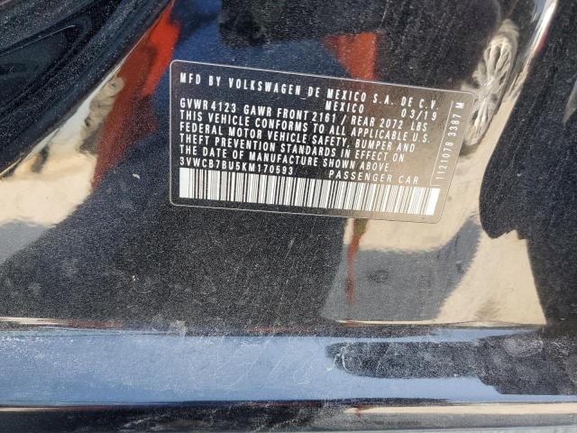3VWCB7BU5KM170593 - 2019 VOLKSWAGEN JETTA S Czarny zdjęcie 13