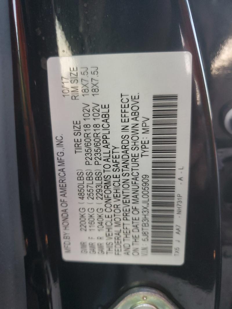5J8TB3H3XJL005909 - 2018 ACURA RDX Czarny zdjęcie 14
