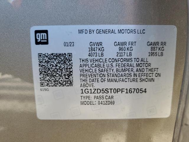 1G1ZD5ST0PF167054 - 2023 CHEVROLET MALIBU LT 米色 照片 12