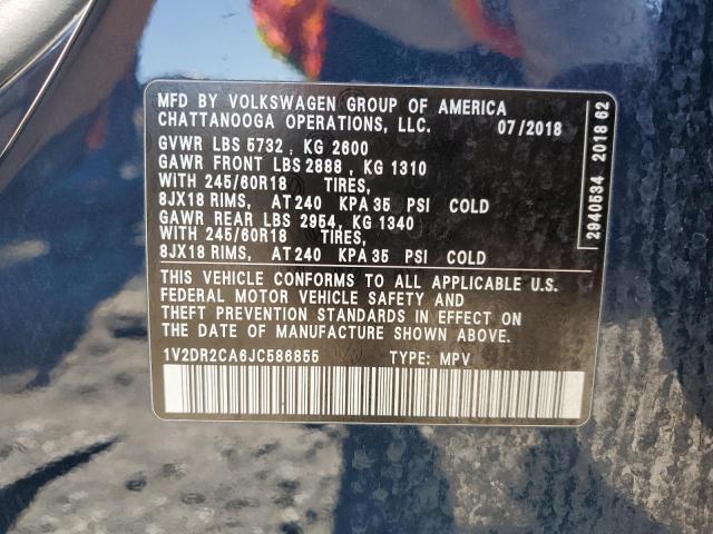 1V2DR2CA6JC586855 - 2018 VOLKSWAGEN ATLAS SE Синий фото 13