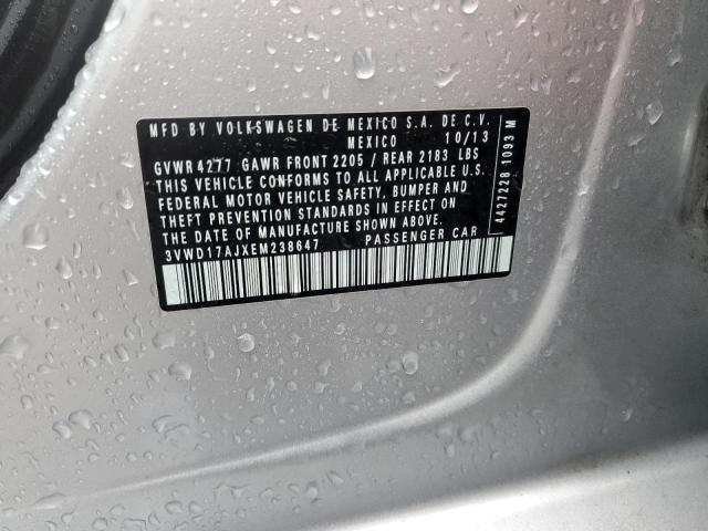 3VWD17AJXEM238647 - 2014 VOLKSWAGEN JETTA SE SILVER photo 12