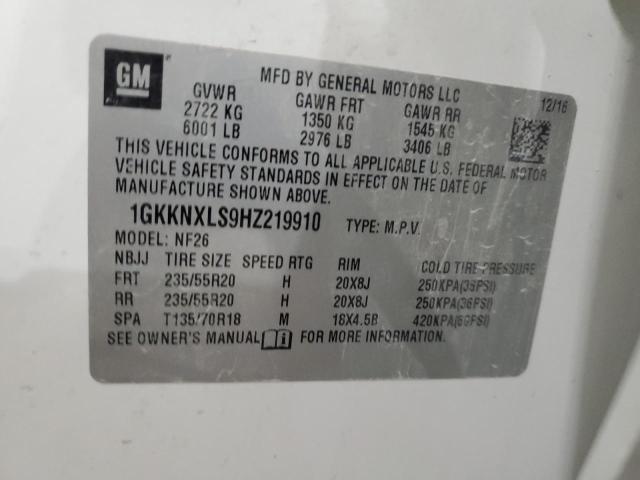 1GKKNXLS9HZ219910 - 2017 GMC ACADIA DENALI WHITE photo 14