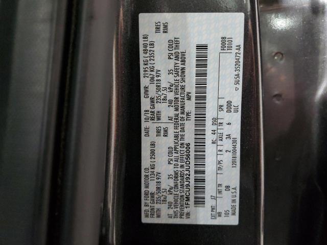 1FMCU9J92JUD56006 - 2018 FORD ESCAPE TITANIUM GRAY photo 14