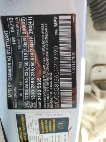 WDCGG8JB6EG209390 - 2014 MERCEDES-BENZ GLK 350 4MATIC WHITE photo 12