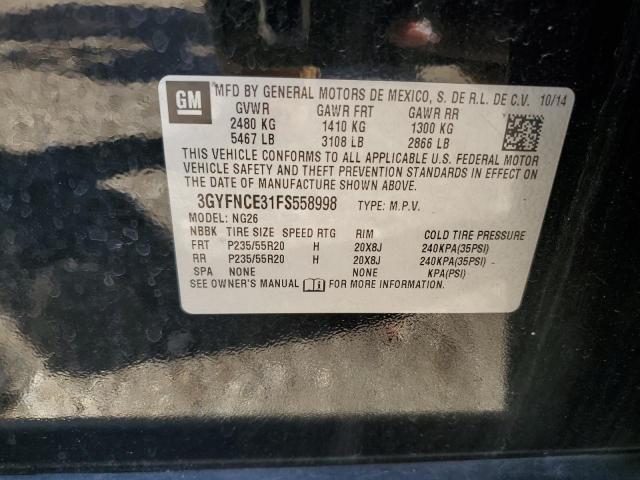 3GYFNCE31FS558998 - 2015 CADILLAC SRX PERFORMANCE COLLECTION Սև լուսանկար 13