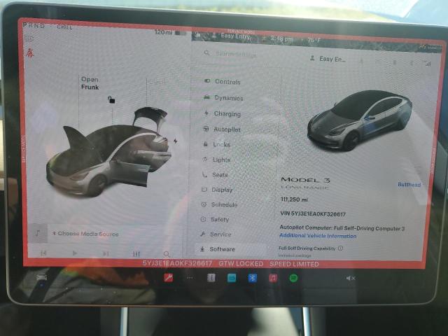 5YJ3E1EA0KF326617 - 2019 TESLA MODEL 3 WHITE photo 9