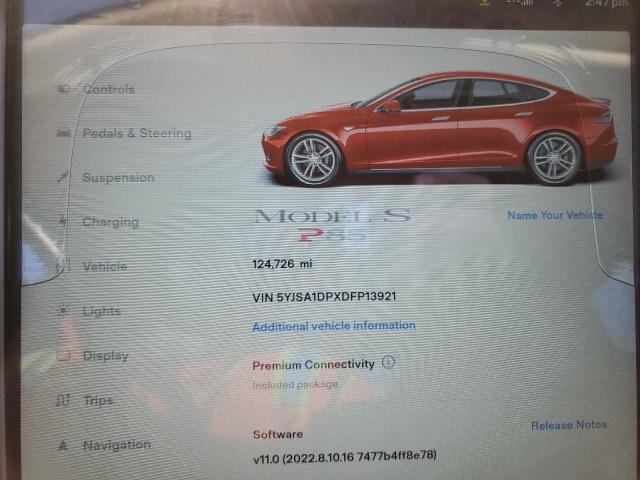 5YJSA1DPXDFP13921 - 2013 TESLA MODEL S წითელი ფოტო 9