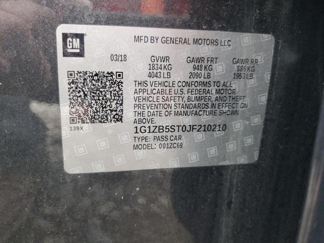 1G1ZB5ST0JF210210 - 2018 CHEVROLET MALIBU LS GRAY photo 12