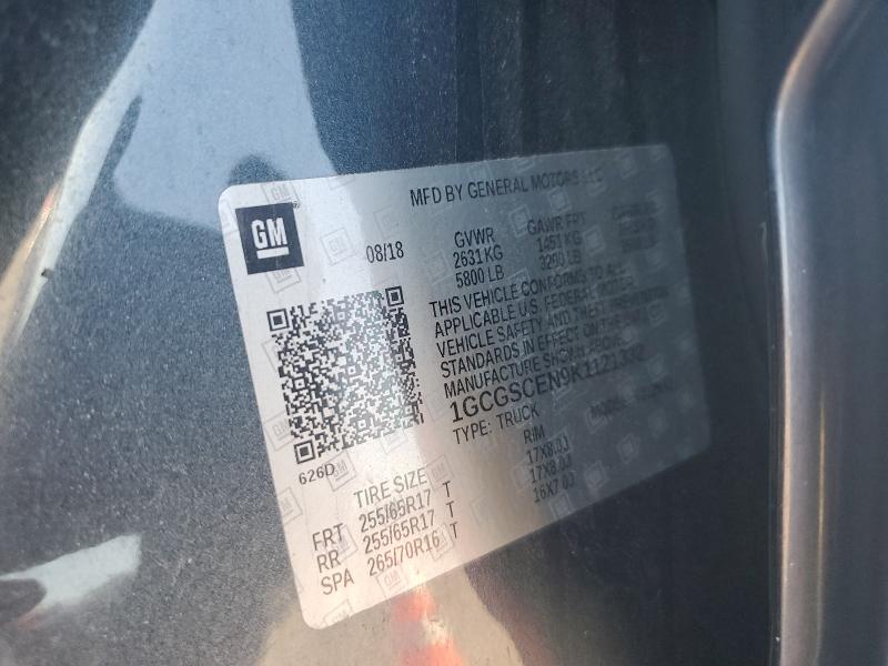 1GCGSCEN9K1121332 - 2019 CHEVROLET COLORADO LT BLUE photo 12