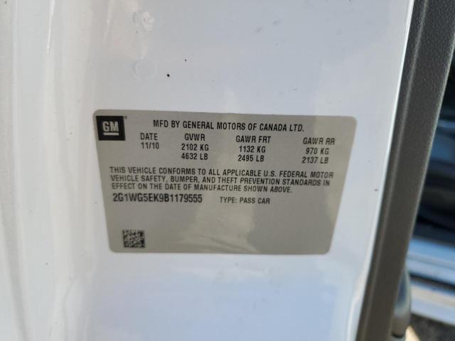 2G1WG5EK9B1179555 - 2011 CHEVROLET IMPALA LT WHITE photo 12