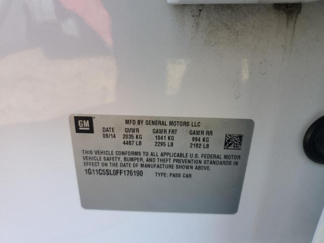 1G11C5SL0FF176190 - 2015 CHEVROLET MALIBU 1LT Ақ фото 12