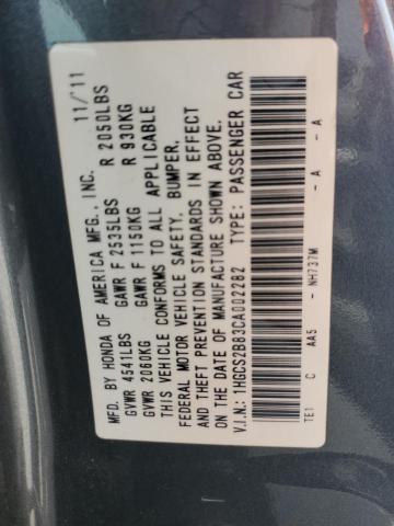 1HGCS2B83CA002282 - 2012 HONDA ACCORD EXL 灰色 照片 13