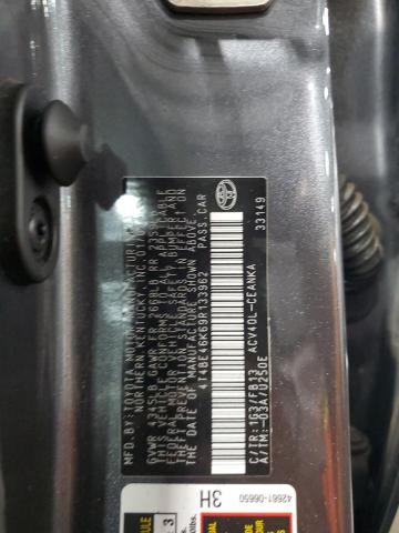 4T4BE46K69R133962 - 2009 TOYOTA CAMRY BASE GRAY photo 12