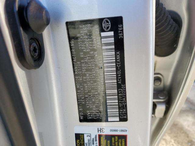 4T1BE46K68U256413 - 2008 TOYOTA CAMRY CE GRAY photo 12