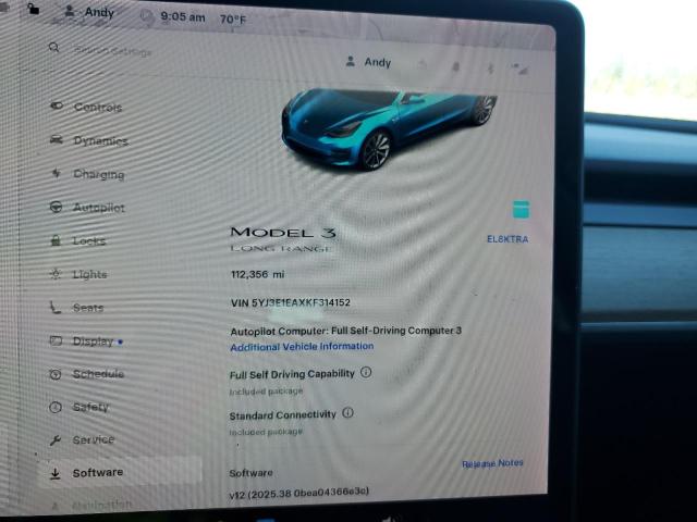 5YJ3E1EAXKF314152 - 2019 TESLA MODEL 3 Սև լուսանկար 9