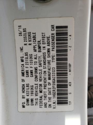 1HGCR2F59GA232023 - 2016 HONDA ACCORD SPORT 白色 照片 13