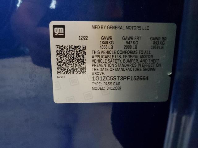 1G1ZC5ST3PF152664 - 2023 CHEVROLET MALIBU LS BLUE photo 12