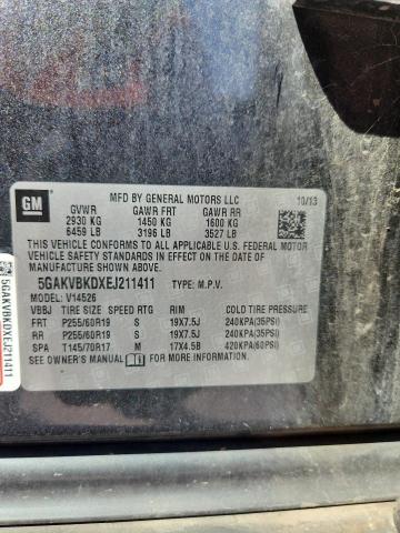 5GAKVBKDXEJ211411 - 2014 BUICK ENCLAVE 灰色 照片 12