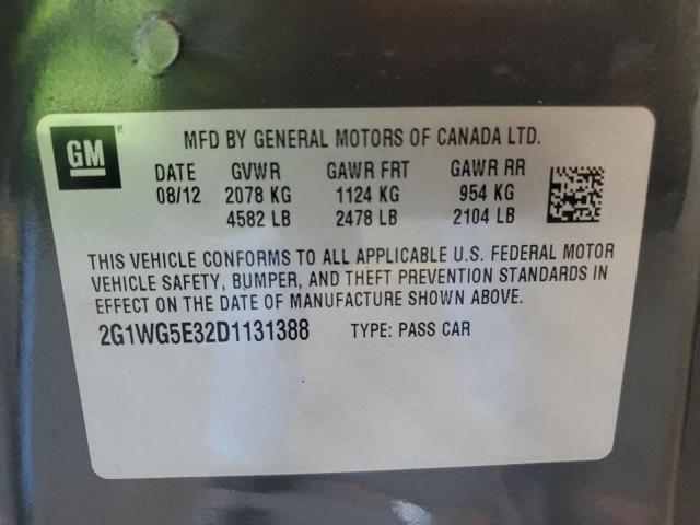 2G1WG5E32D1131388 - 2013 CHEVROLET IMPALA LT 石墨色 照片 12