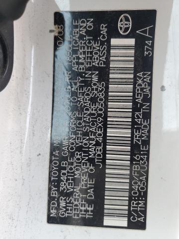 JTDBL40EX9J050835 - 2009 TOYOTA COROLLA BASE Ağ foto 12