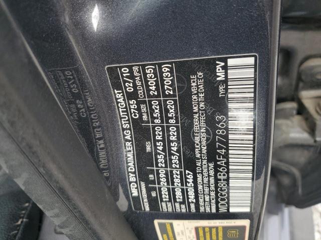 WDCGG8HB6AF477863 - 2010 MERCEDES-BENZ GLK 350 4MATIC GRAY photo 13