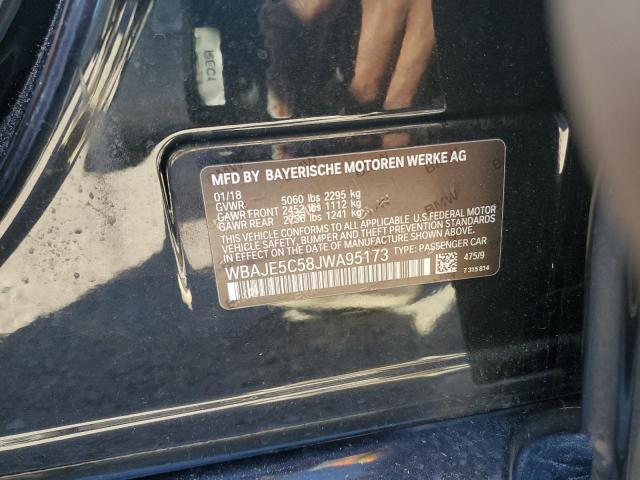 WBAJE5C58JWA95173 - 2018 BMW 540 I BLACK photo 12