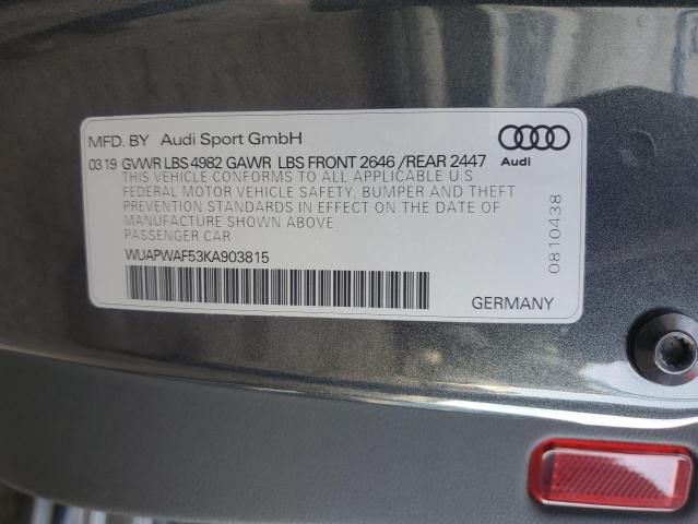 WUAPWAF53KA903815 - 2019 AUDI RS5 Boz foto 13
