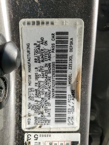 1NXBR32E87Z893395 - 2007 TOYOTA COROLLA CE Сұр фото 12