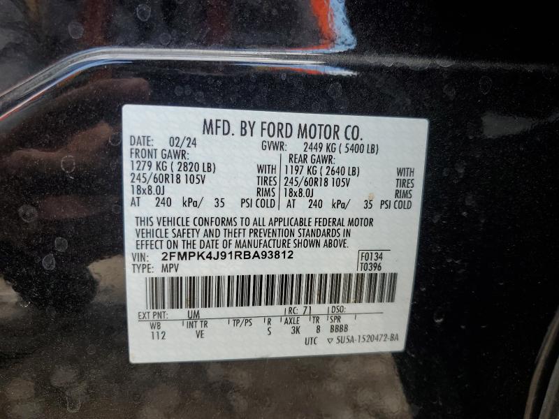 2FMPK4J91RBA93812 - 2024 FORD EDGE SEL 黑色 照片 13