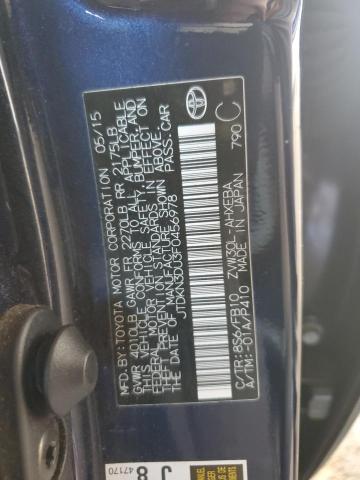 JTDKN3DU3F0456978 - 2015 TOYOTA PRIUS BLUE photo 12