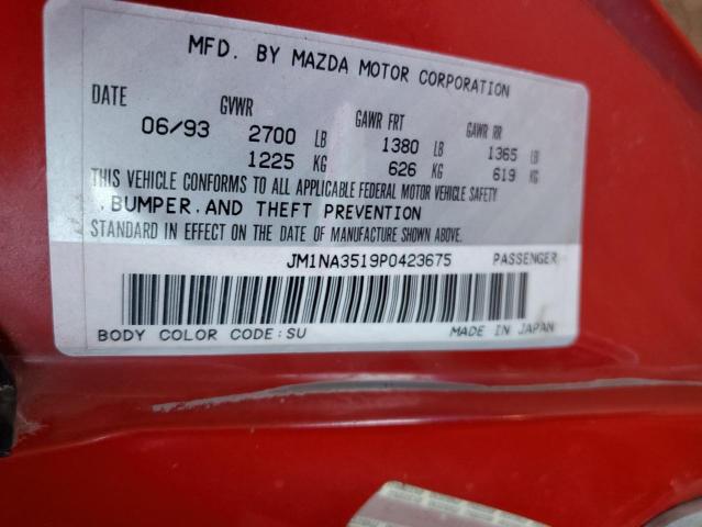 JM1NA3519P0423675 - 1993 MAZDA MX-5 MIATA Қызыл фото 12